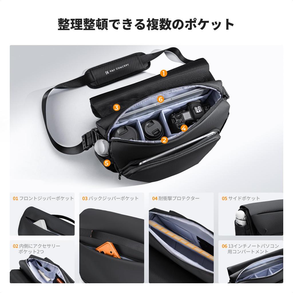 CONCEPT Camera 12L Large Capacity Sling Stylish Camera Shoulder DSLR Camera Adjustable Accessory Camera Camera Storage Photography Bag K&F Bag, Bag,