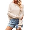 Women's Solid Striped Fashion Round Neck Knitwear Loose Pullover Sweater