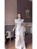 2025 Spring Sweet Style Short Sleeve Silky Elegant Women's Fashion Dress