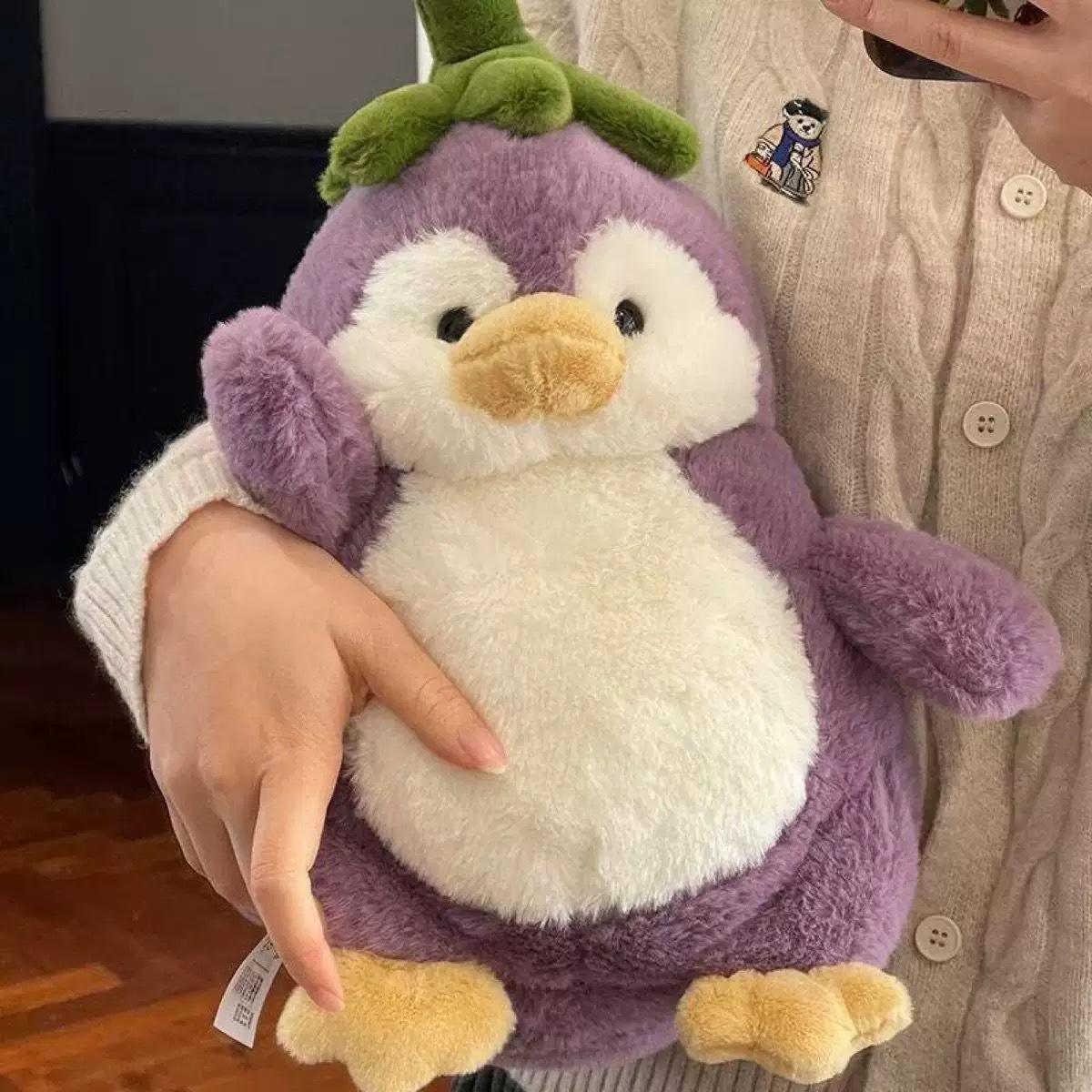 

Eggplant Penguin Plush Toy: Baby Girl Sleeping Pillow & Bestie Gift 30 cm