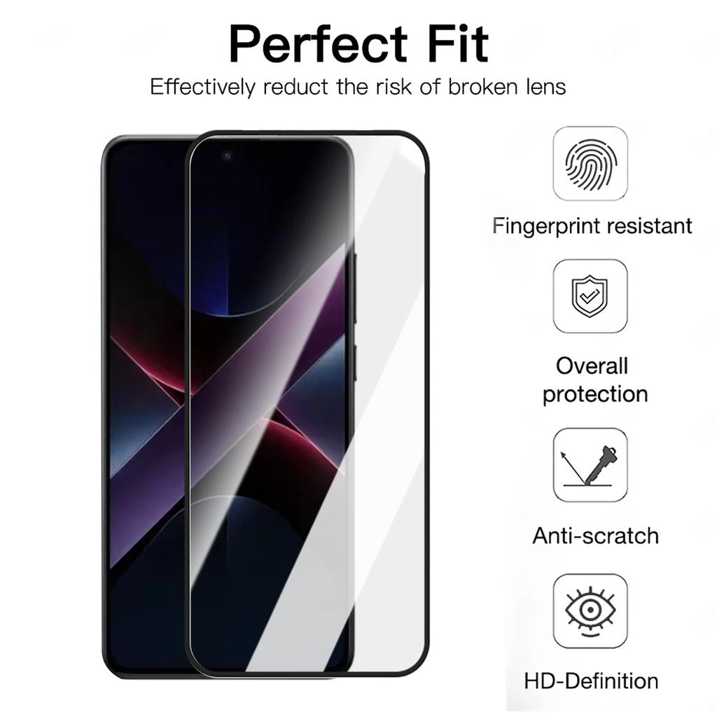 4pcs Tempered Glass For XiaoMi POCO X7 Pro 5G Full Coverage Screen Protector For Poco X6 X5 Pro 5G Protection 9H Glass