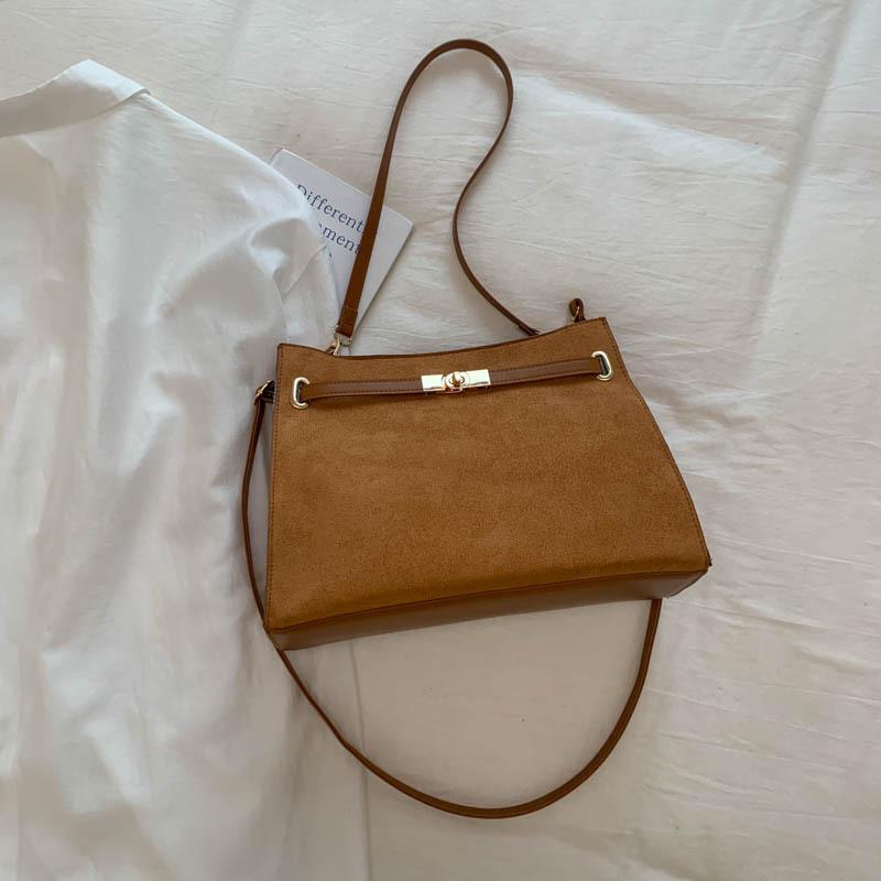 Retro schlichte Wildledertasche Tragetasche Damenmode hochwertig Messenger Bag vielseitige Pendler-Umhängetasche