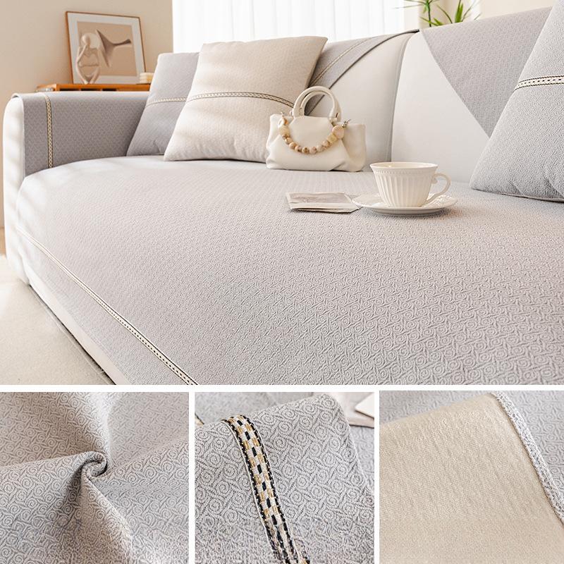 Cuscino per divano in ciniglia semplice moderno universale per quattro stagioni resistente alle macchie antiscivolo traspirante fodera spessa asciugamano