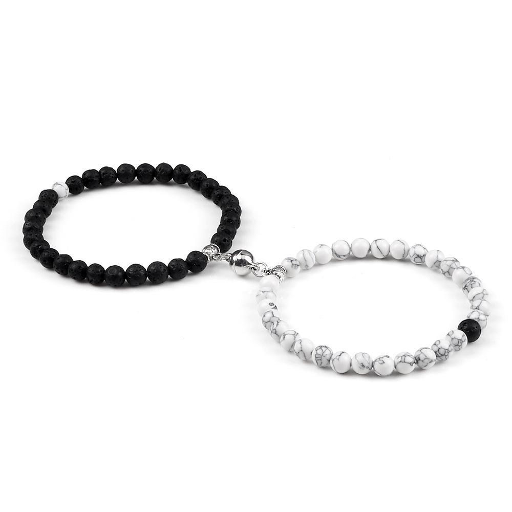 6mm Magnetic Couple Bracelets Set - Memorial Gift for Him & Her
