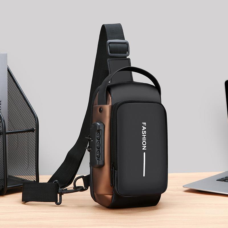 Borsa a tracolla antifurto da uomo con ricarica USB, borsa a tracolla per scuola, viaggi brevi, messaggero, palestra, marsupio sportivo da uomo