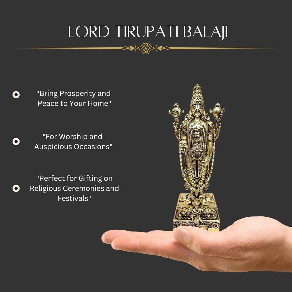 Lord Tirupati Balaji Idol with Garuda Murti for Mandir Pooja Room Lord Vishnu Shree Venkateswara Swamy Srinivasa Statue God Balaji Home Decor