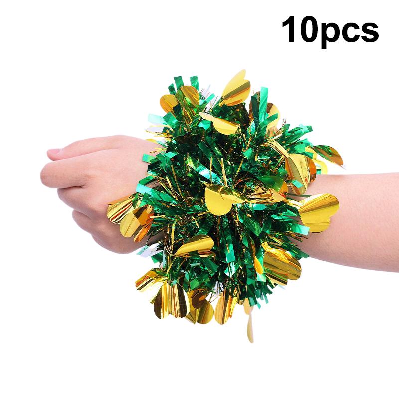 10 Stück Buntes Lametta Armband Elastisches Band Erwachsene Kinder Universal Tanzaufführung Requisite Cheerleading Team Lametta Armband