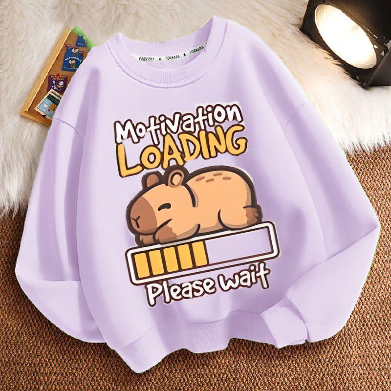 Süßes Capybara Sweatshirt für Kinder, lässiges Oberteil für Jungen und Mädchen Frühling und Herbst