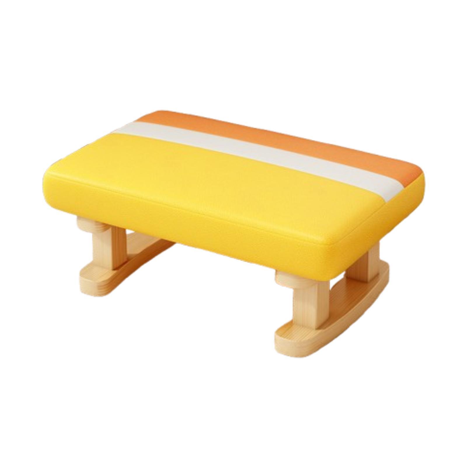 

Padded Footstool, Footrest with Wooden Legs, Small Ottoman, Rectangle Step Stool for Couch