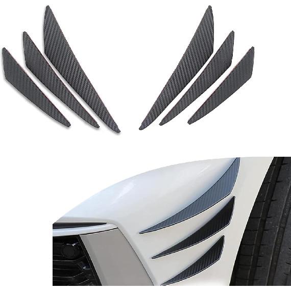 6 PCS Car Spoiler Canards Kit, Self-Adhesive Front Bumper Lip Splitter, Anti Collision Strip Decoration, Auto Exterior Soft Fins, Universal for Most 6 PCS углеродного волокна черного