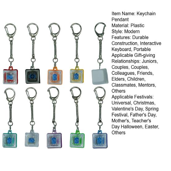 1/10Pcs Keyboard Clicker Stress Relief Toy Anxiety Relief Focus Keychain Pendant Small Portable Lightweight Fidget Toy
