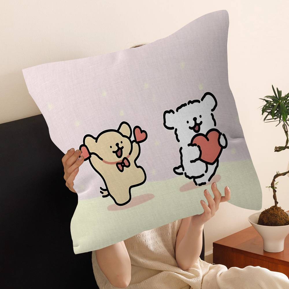 Simple-line Small Dog Personalized Pillow Dust Cover Bedroom Kids Party Decoration Pillowcase Birthday Children Gift