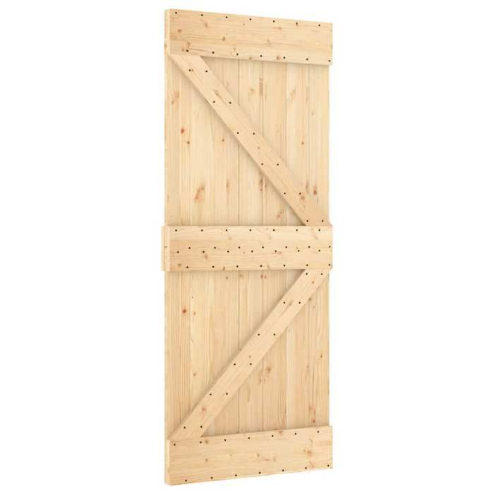 VidaXL Sliding Door and Hardware Kit 85x210 Cm Solid Pine 3332647