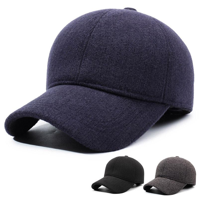 Winter Middle-Aged and Elderly Men's Cold-Proof Baseball Cap Velvet Thick Cap Ear Protection Warm Cotton Cap