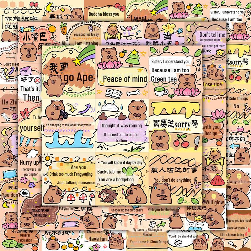 62 Niedliche Wasserschwein-Sticker für Kinder-Notizbücher & DIY-Dekorationen