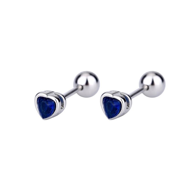Minimalist Tiny Heart Cartilage Earring Screw Back Studs Small Delicate Jewelry For Women