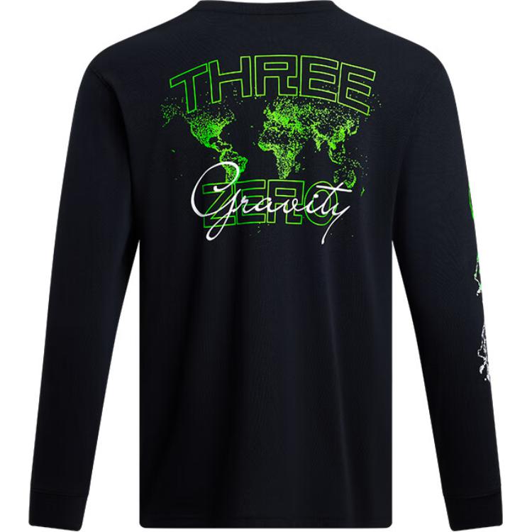 Under Armour Curry Graphic Letter Sports Crew Neck Pullover Long Sleeve T-Shirt Men Tops Black 1387109-001