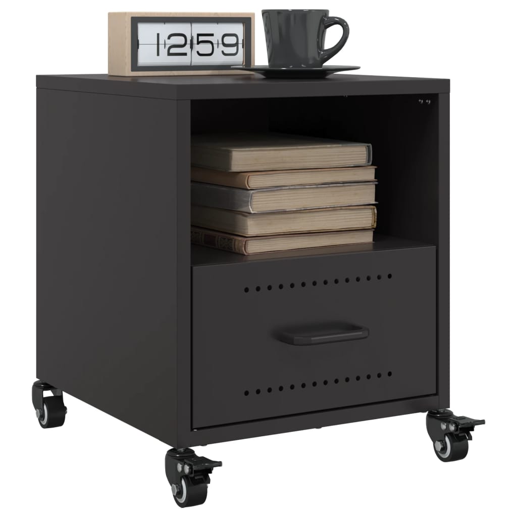 Nightstand Black 36 X 39 X 43.5 Cm Steel