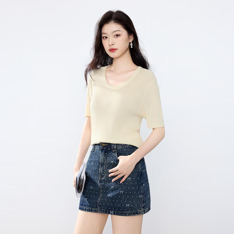 JOY SPEAKER Slim-Fit Short Sleeve Knit Tee