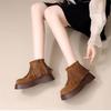 Fashion and Comfortable Boots, New Velvet Martin Boots In Autumn and Winter 2025, Women's Muffin Bottom Suede Temperament Versatile Short Boots
