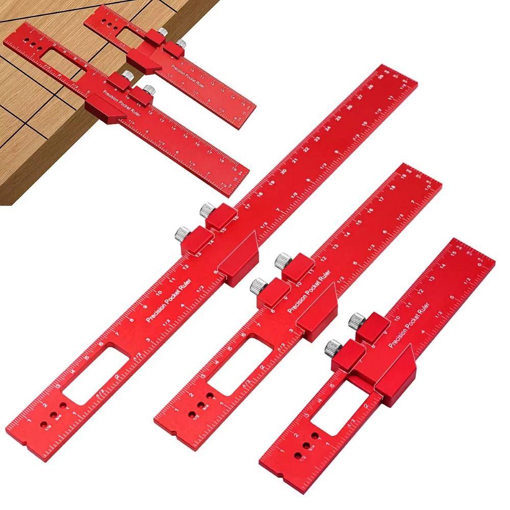 High-Precision Metric Measuring Tool With Slide Stop Positioning Gauge Ruler  Woodworking