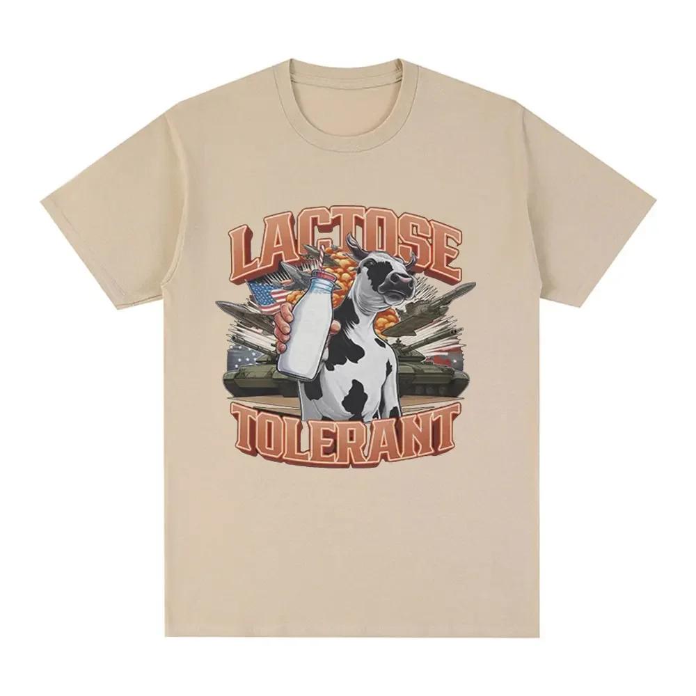 Interesting Lactose Tolerance Film T-shirt for Women's Fashionable Retro Short Sleeved T-shirt Women Clothing