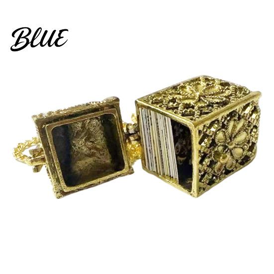 Mindfulness Gift Mini Tarot Cards Pendant Necklace Colorful Antiqued Brass