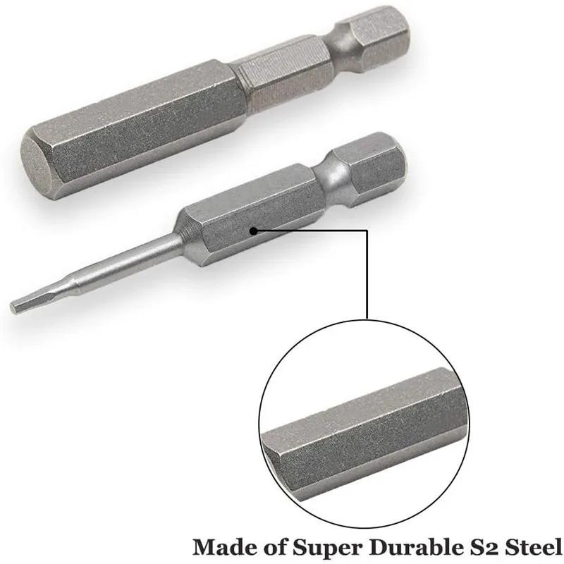 8/10pcs Set 1/4Inch Hex Shank(1.5-12)X50mm Steel Inner Hexagon Head Drill Screwdriver Set with Magnetic Bits Hex Head Allen Bits