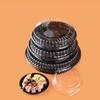 10Pcs Round Sandwich Platter Trays With Lids Printed Food-Grade Sushi Packaging Box Durable Catering Trays Sushi Bowl Container