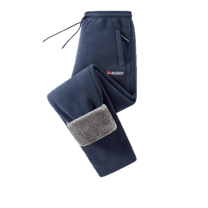 Autumn Winter Fleece Ski Pants Men's High Quality Extreme Cold Wool Thick Warm Trousers Women Outdoor Camping Work Sweatpants