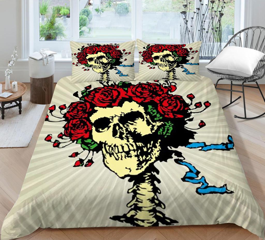 3D Duvet Cover Skeleton Home Bedding Set Microfiber Polyester Children Teen King Double Size Cool Quilt Cover