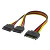 SATA 15pin Male To 2 X SATA 15pin Female Hard Disk Power Cable Serial ATA Y Splitter Dual Extension Cord Adapter Connector