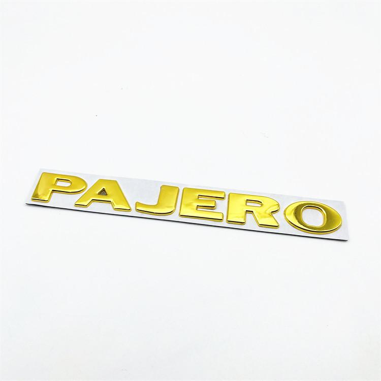 cwkzum1 Car Metal Rear Trunk Side Door Letters Words Logo Badge Emblem Decals Sticker For Mitsubishi PAJERO Styling Auto Accessories