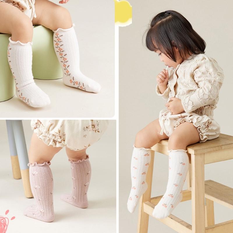 Baby Mittellange Kniesocken Baumwolle Neugeborene Säuglinge Lange Socken Niedlich Bequem Kleinkinder Rüschensocken Neugeborenen Zubehör
