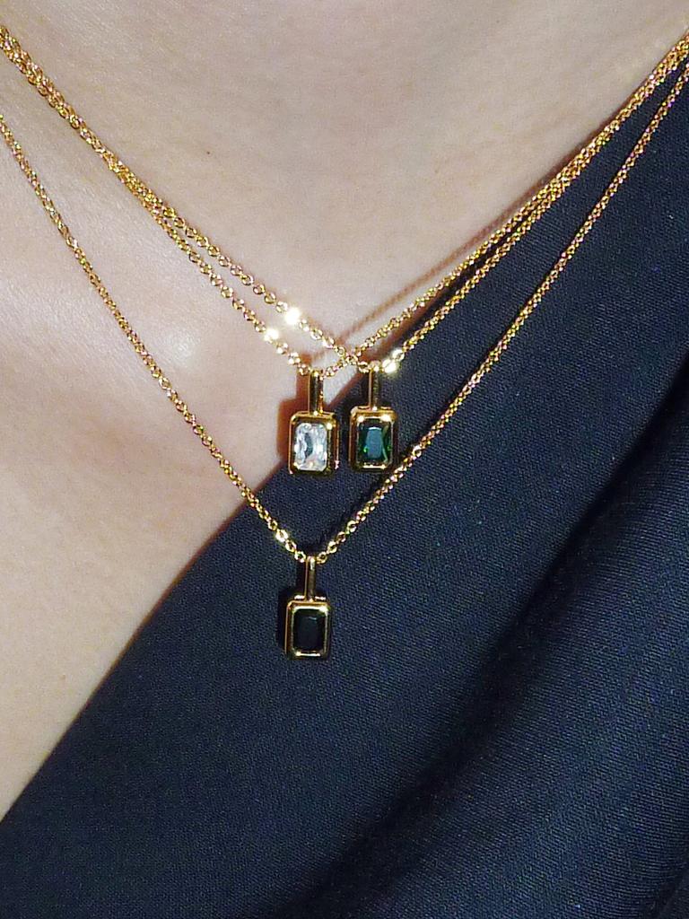 Anne Seoul Square Gemstone Necklace
