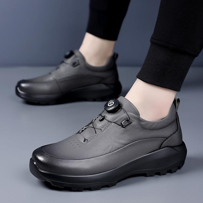 Men's Spring 2026 Rotating Buckle Leather Shoes - Business Casual, Outdoor Fashion, Sports, Travel, and Mountaineering.