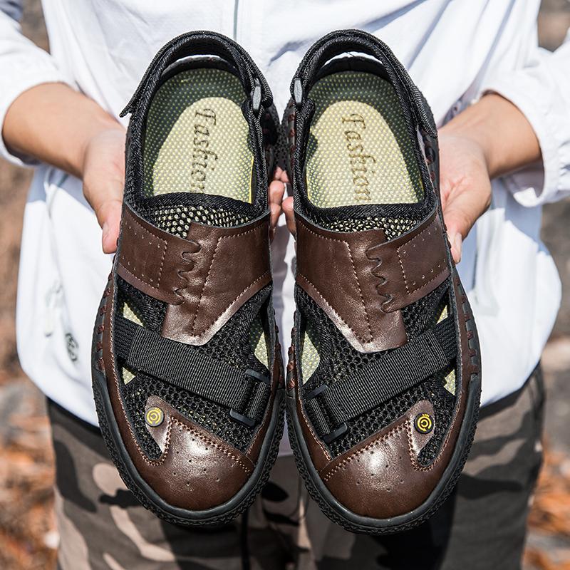 Fashion Men Casual Sandals Handmade Summer Hot Sale Non-slip Outdoor Breathable Loafers High Quality Fashion Beach Wading Walking Shoes