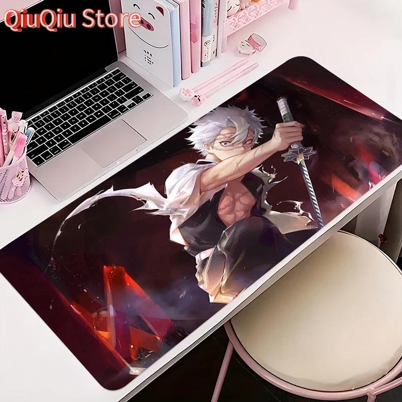 Mouse Pad PC Accessories Keyboard Mat Anime Pattern Antislip Rubber Mousepad Gamer Ddemon Slayer Shinazugawa Sanemi Desk Mat