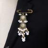 Bohemian Rhinestone Flower Tassel Brooch for Women - Exotic Style Suit Coat Pin