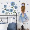 Art Bedroom Livingroom Girls On Moon Home Decoration Princess Wall Stickers Butterfly Flower Decals