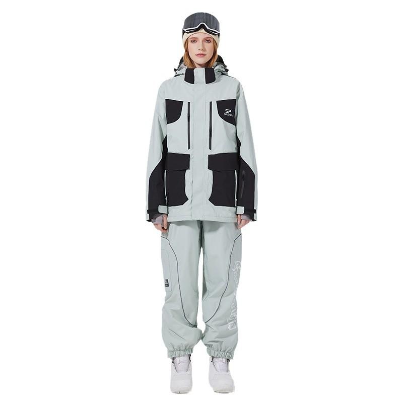 Herren- und Damen-Skianzug Outdoor Winter Warm Snowboardanzug Wasserdicht Winddicht Skijacke und Hose Set Übergröße Atmungsaktiv Isoliert Schneeanzug