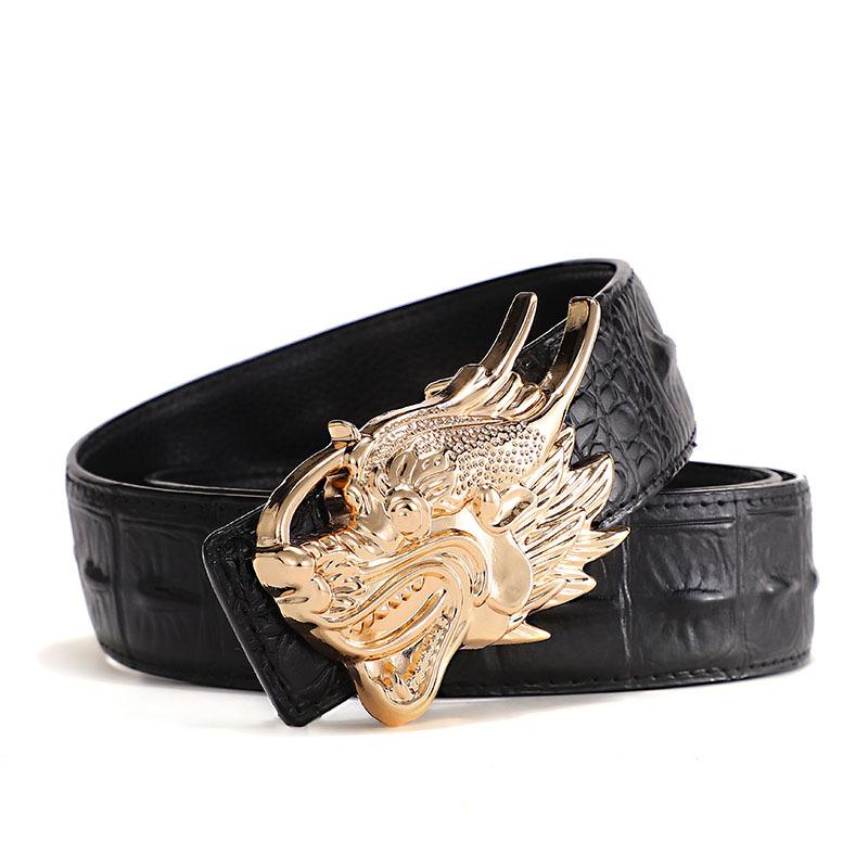 Men's Leather Belt Genuine Leather Belt Personality Faucet Alloy Smooth Buckle Belt Youth Casual Belt