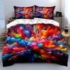 3Pcs Vibrant Burst Of Color Explosion Duvet Cover Set With 3D Printing Design Soft Polyester Bedding Set All-Season Comfort