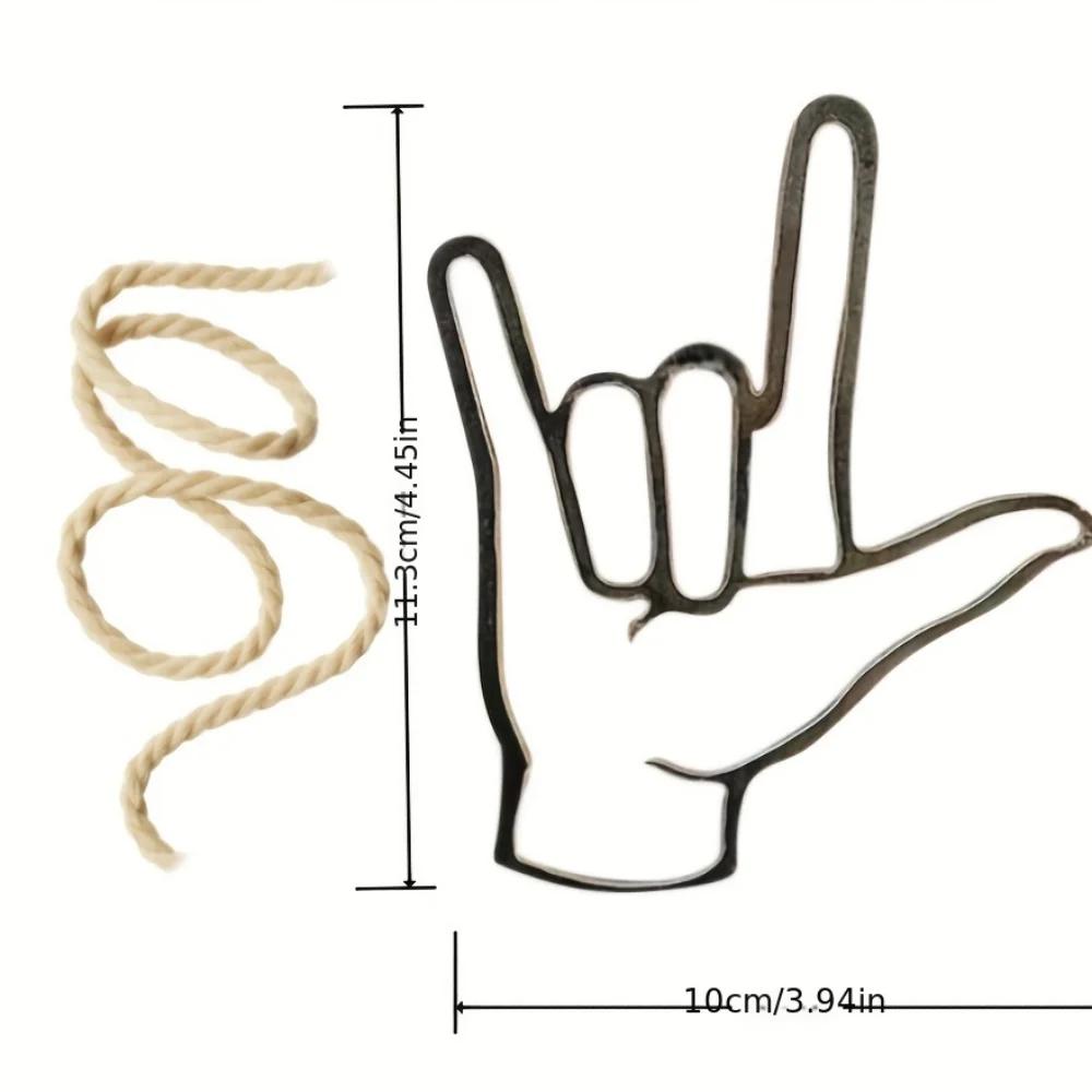 

1 шт. Металлическая подвеска в виде жеста, рождественская елка, украшение в виде жеста «Я люблю тебя», рождественская металлическая подвеска в виде елки чёрный