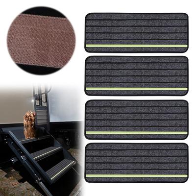 4 Pack Camper Rug Carpet Set Non-Slip RV Stair Covers Reflective RV Step Rugs for Outdoor Adventures