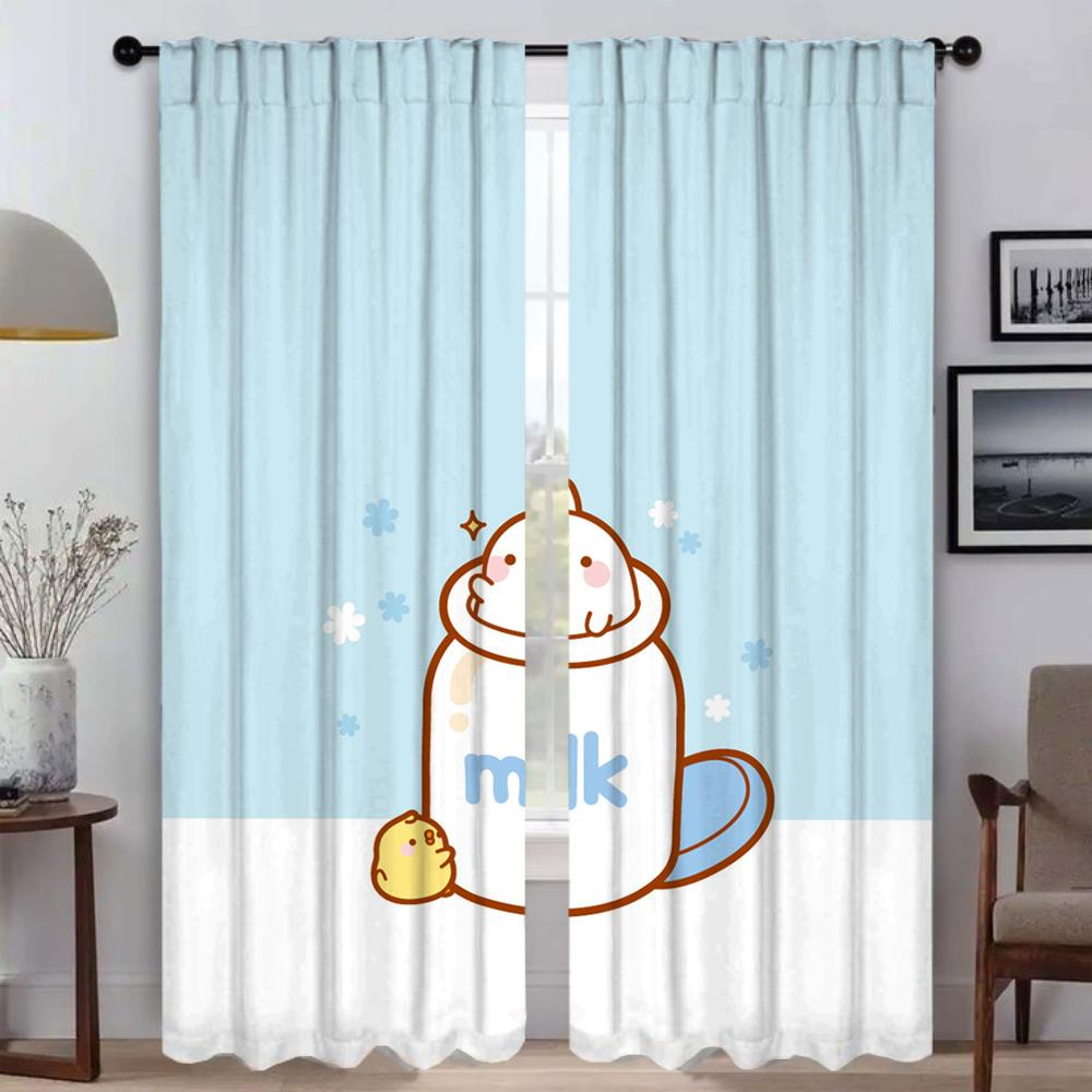 Kitchen Curtains for Bedroom Molang Living Room Curtain Shades Halloween Decoration Home Interior Curtains 2 Pieces Partition