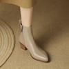 Scarpe a punta, Scarpe da donna, Stivaletti, Nuovo tacco medio snellente, Stivali versatili, Stivaletti singoli in pelle morbida