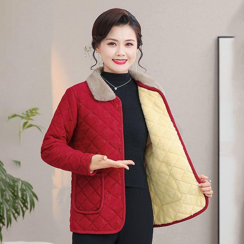 Autumn Winter Women's Cotton Padded Jacket Plush Plush Warm Short Coat