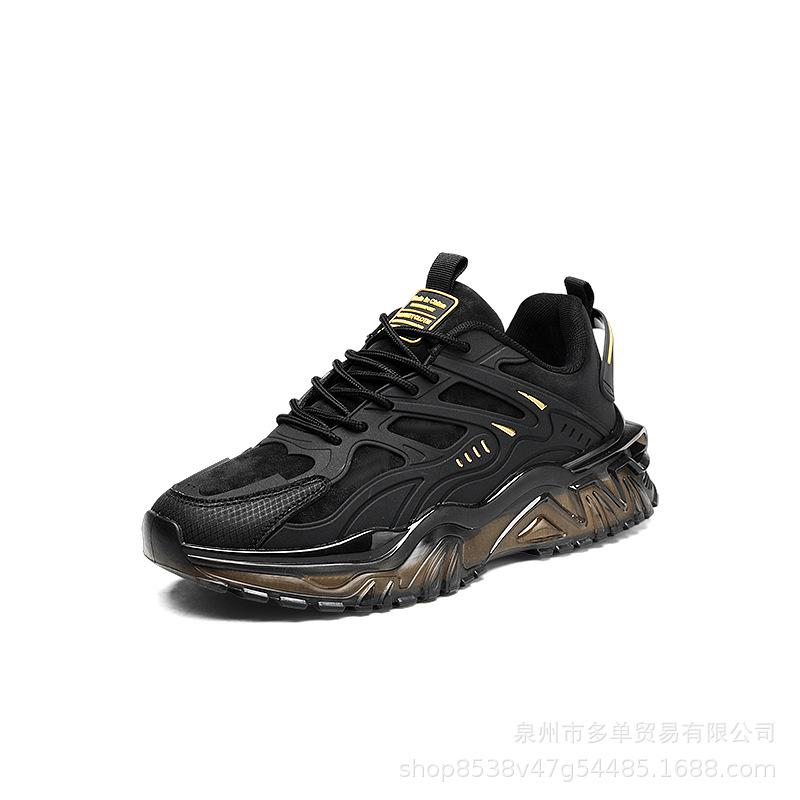 

Large size new leather low-top soft-soled cushioning sneakers outdoor street casual dad shoes 39 чёрный