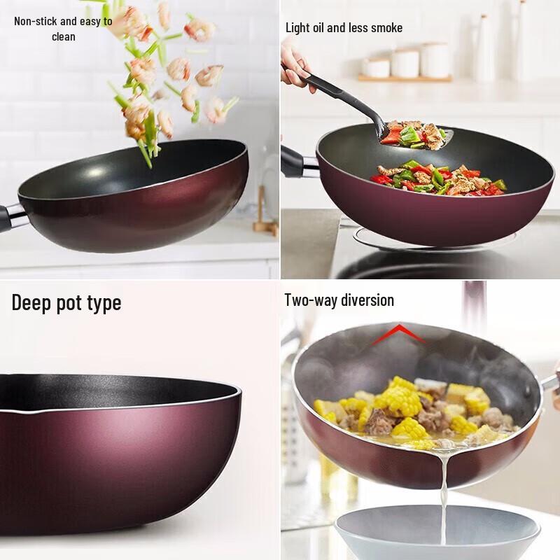 Joyoung 30cm Universeller Antihaft-Wok mit Spatel-Set